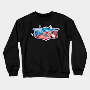 Flag Shield- Brushed Steel Crewneck Sweatshirt